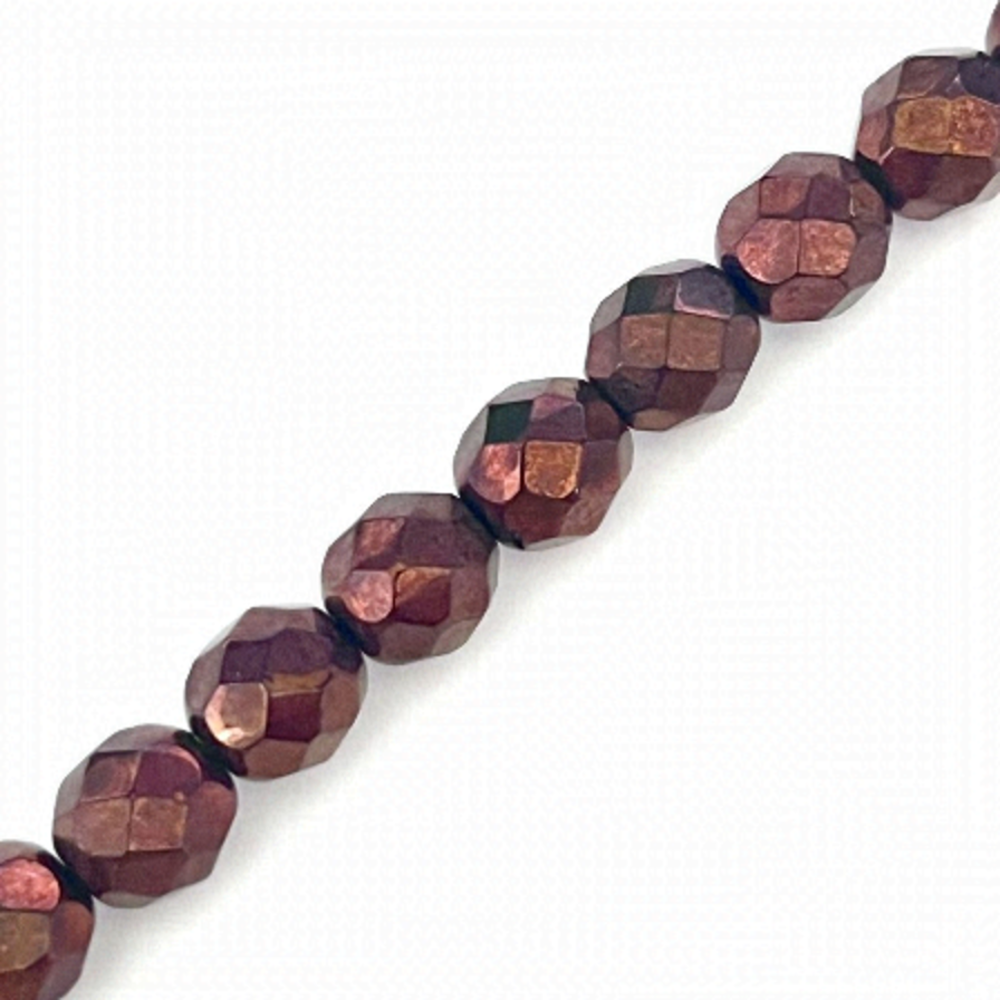 As Low As $2 Jet Bronze Fire Polish Faceted Czech Glass Beads 8mm (12)